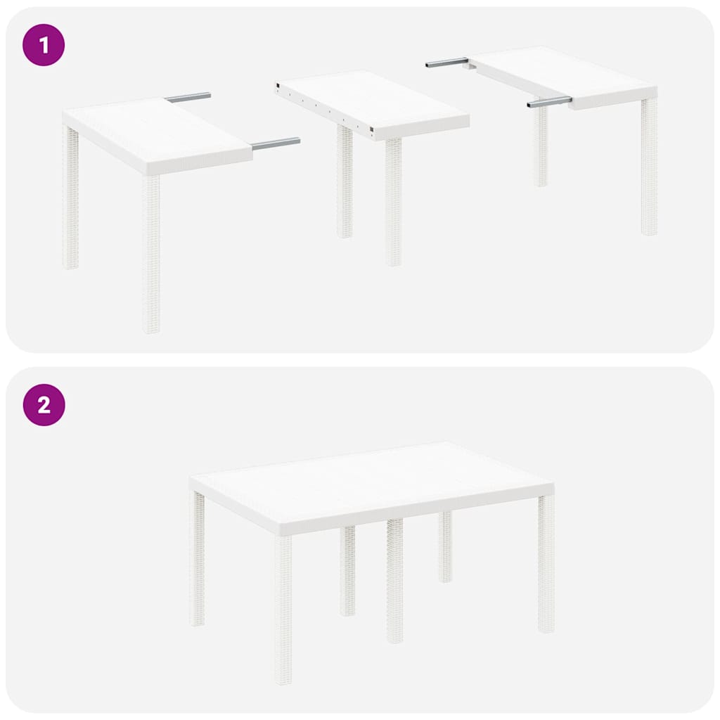 Vrtni set za objed 5 pcs Bijelo Polt ratan