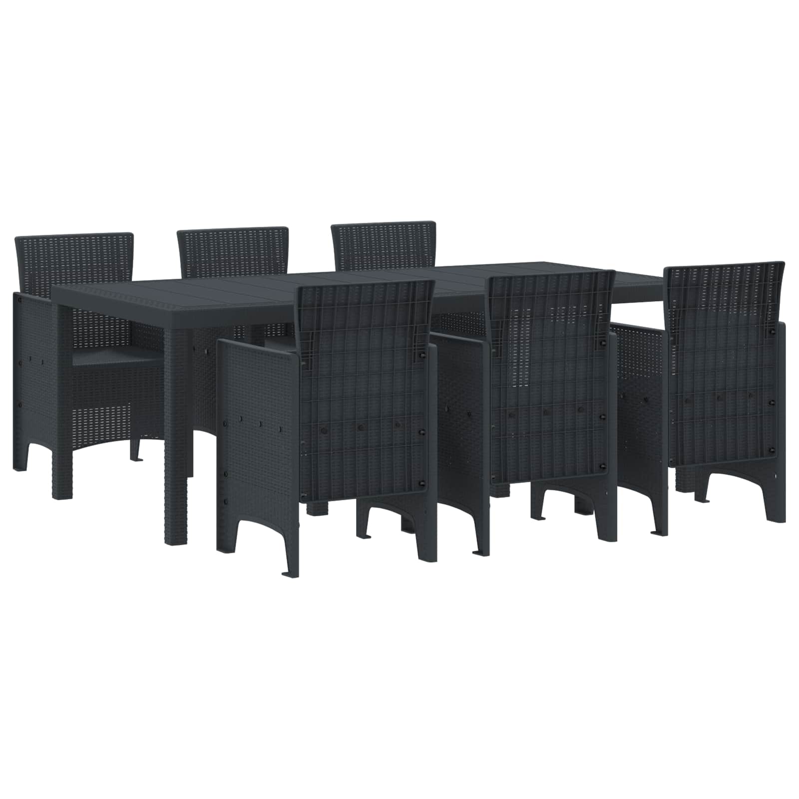 Vrtni set za objed 7 pcs Antracit Polipropilen