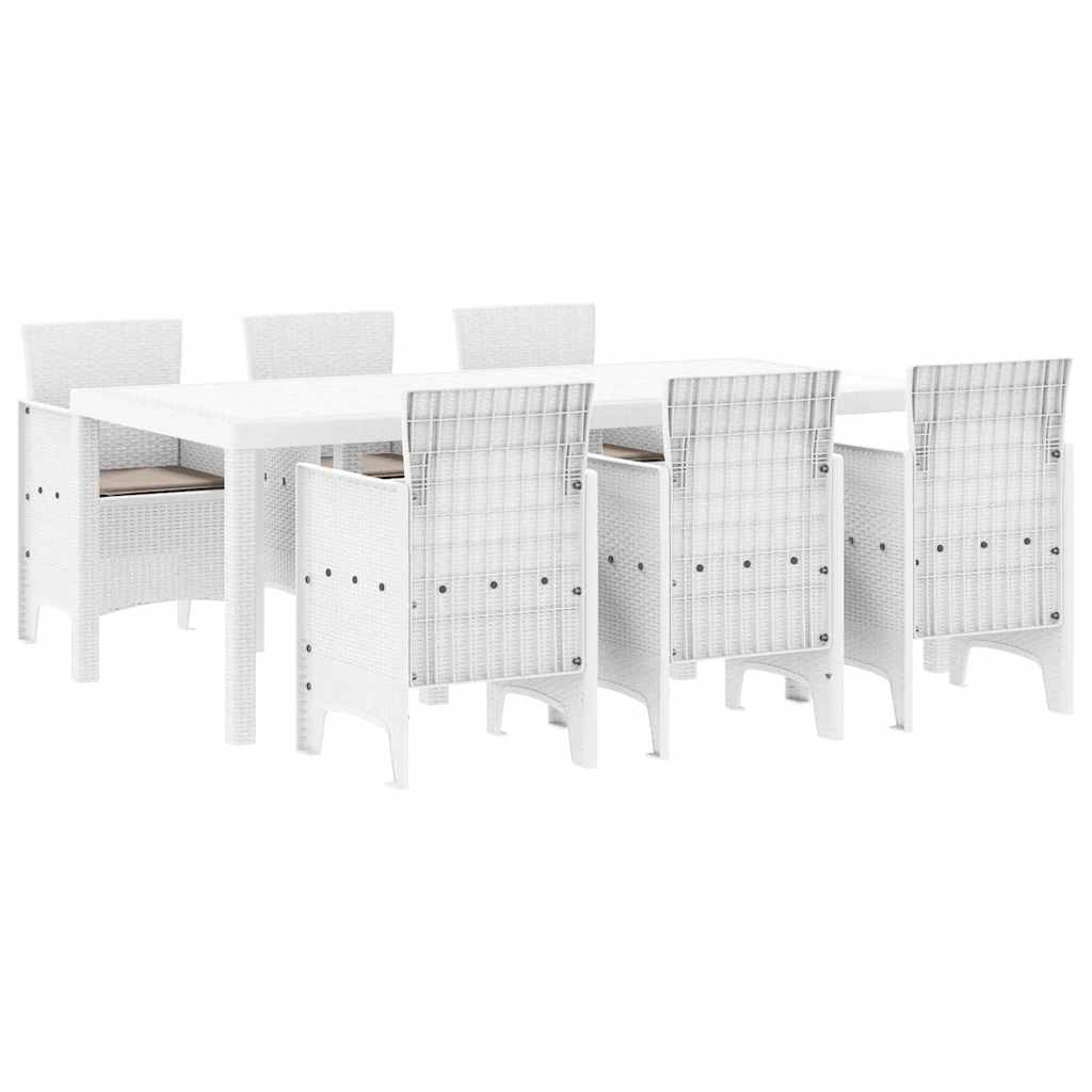 Vrtni set za objed 7 pcs Bijela Polipropilen