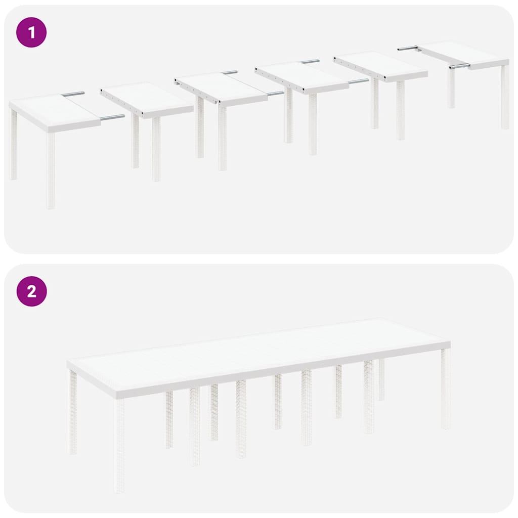 Vrtni set za objed 11 pcs Bijela i Taupe Sintetički ratan