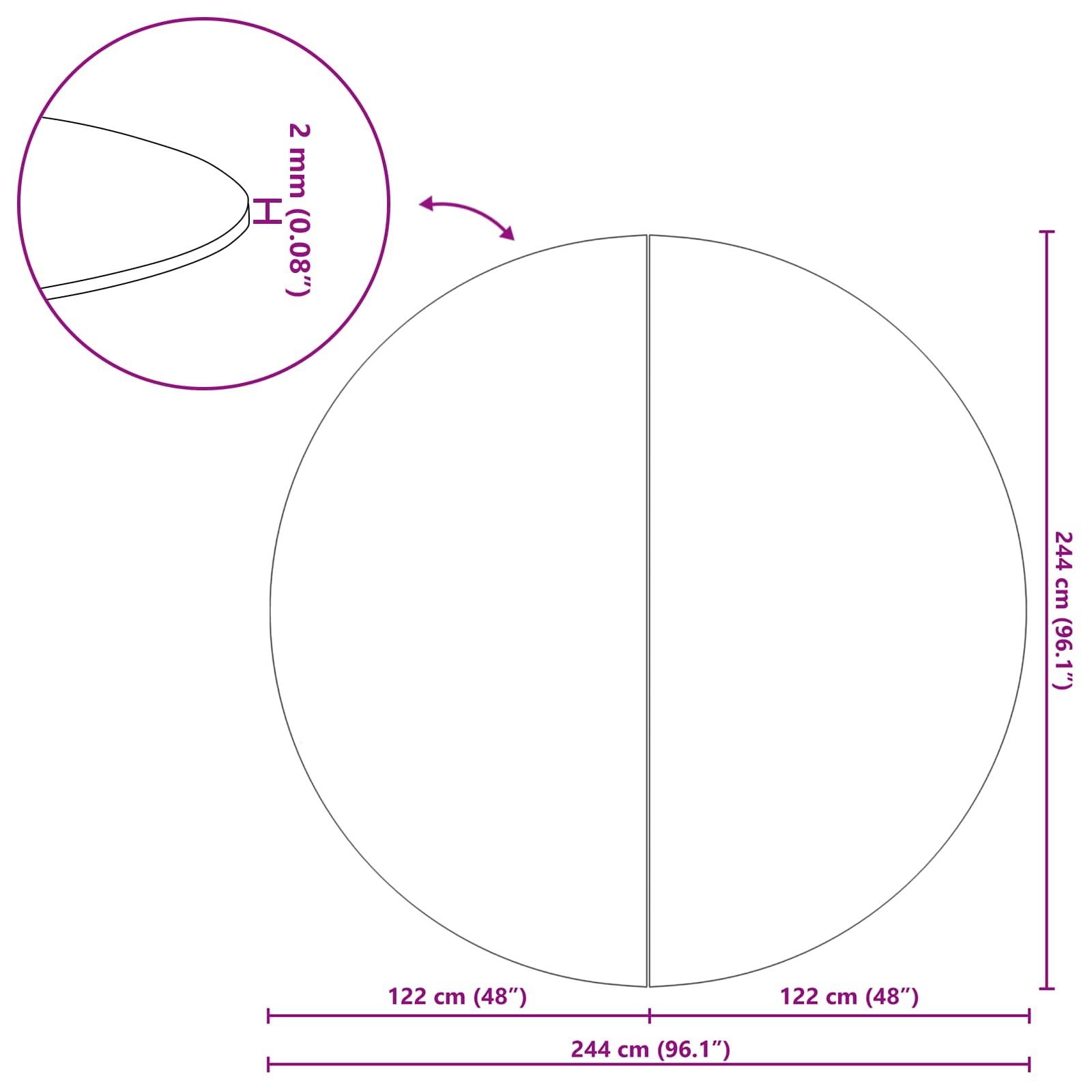 Podni sheet za bazen Crna Ø 244 cm Neslojno platno