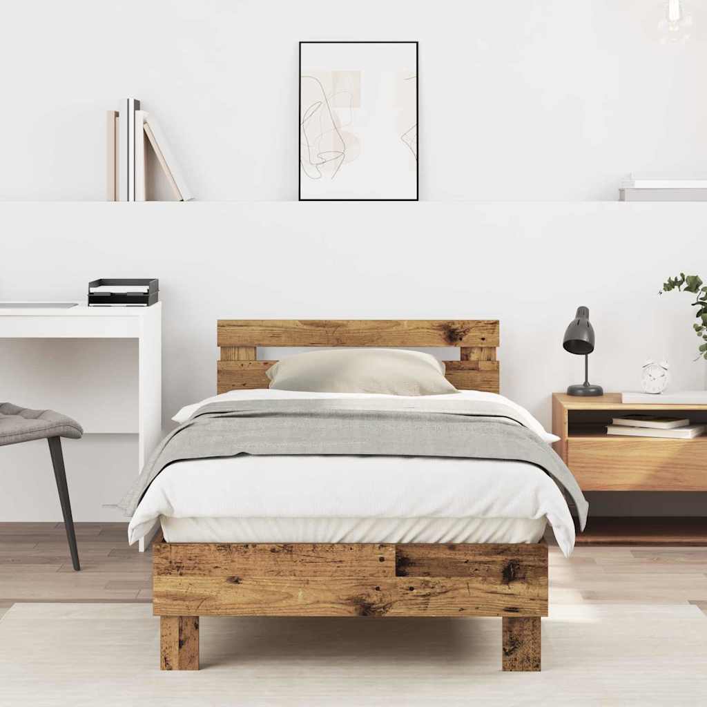 Krevetna konstrukcija s uzglavljem Staro drvo 203 x 95 x 70 cm