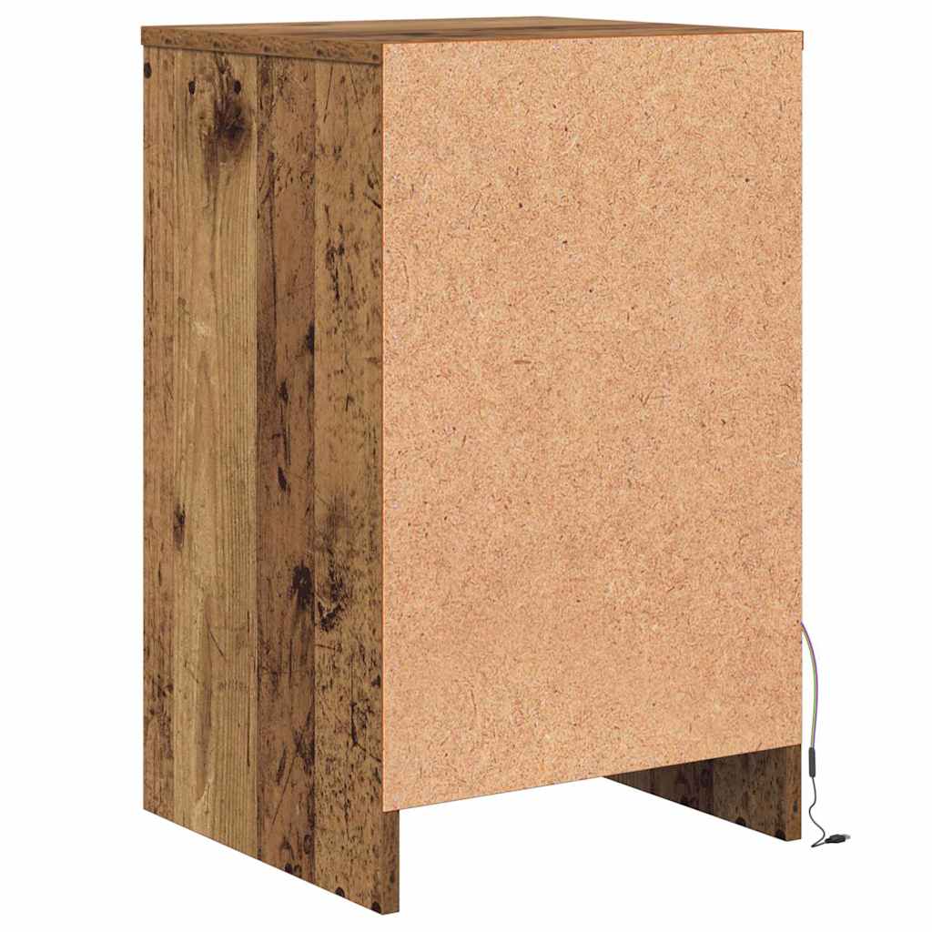 LED noćni ormarić Staro drvo 38 x 34 x 61 cm Konstruirano drvo