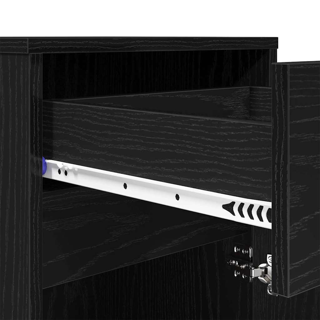 LED noćni ormarić s ladicama 2 pcs Crni hrast 38 x 34 x 61 cm