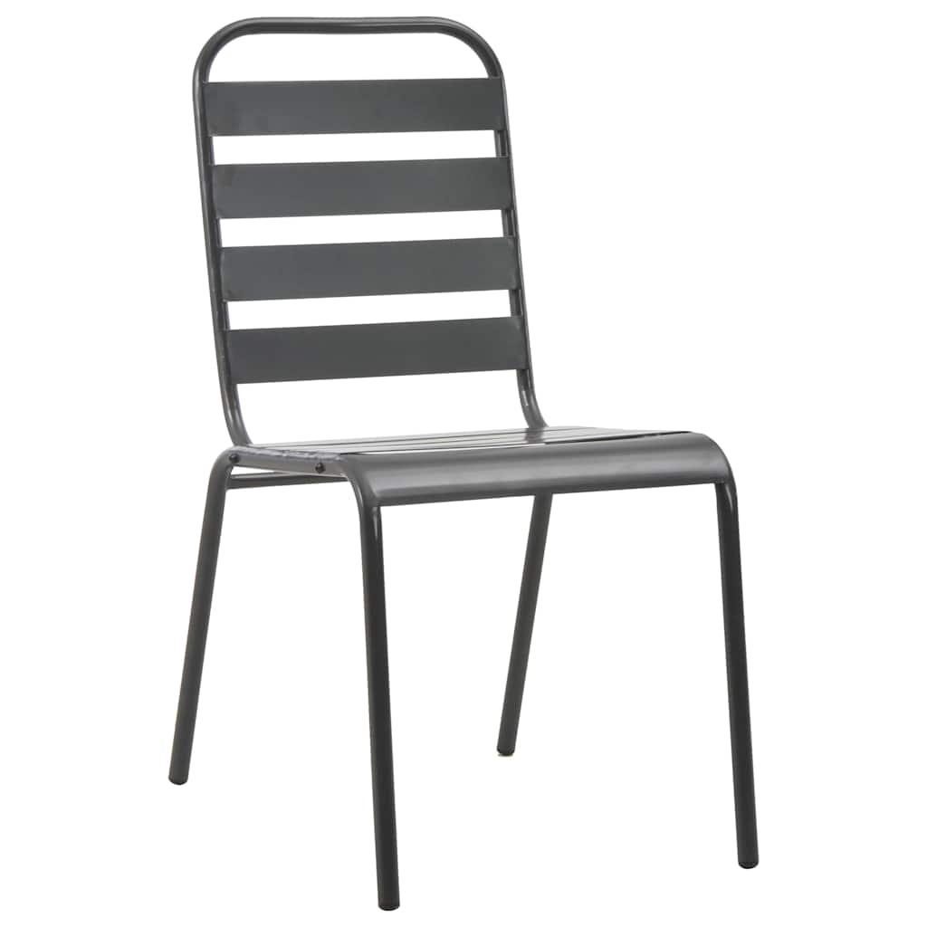 Vrtni set za objed 9 pcs Antracit Čelik s prahom