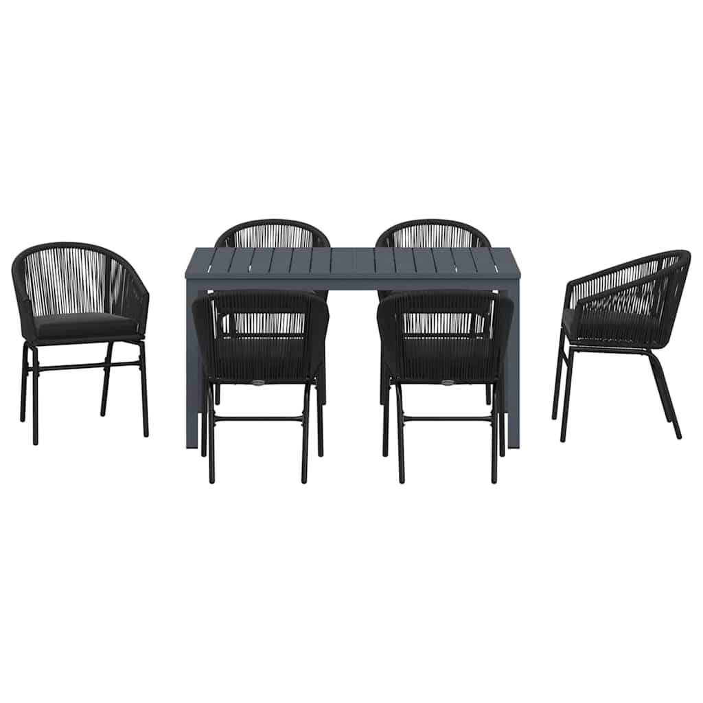 Vrtni set za objed 7 pcs Crna poliratan