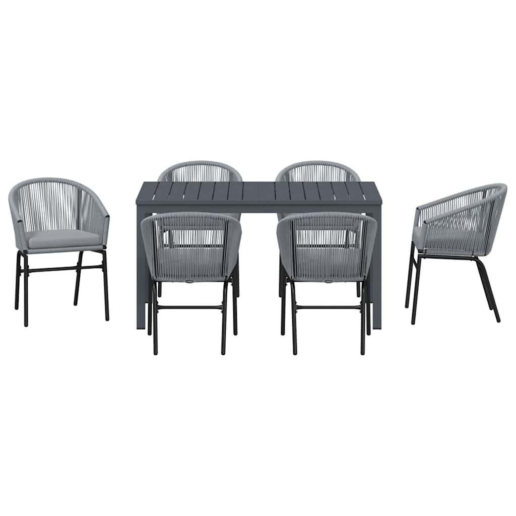Vrtni set za objed 7 pcs Siva poliratan
