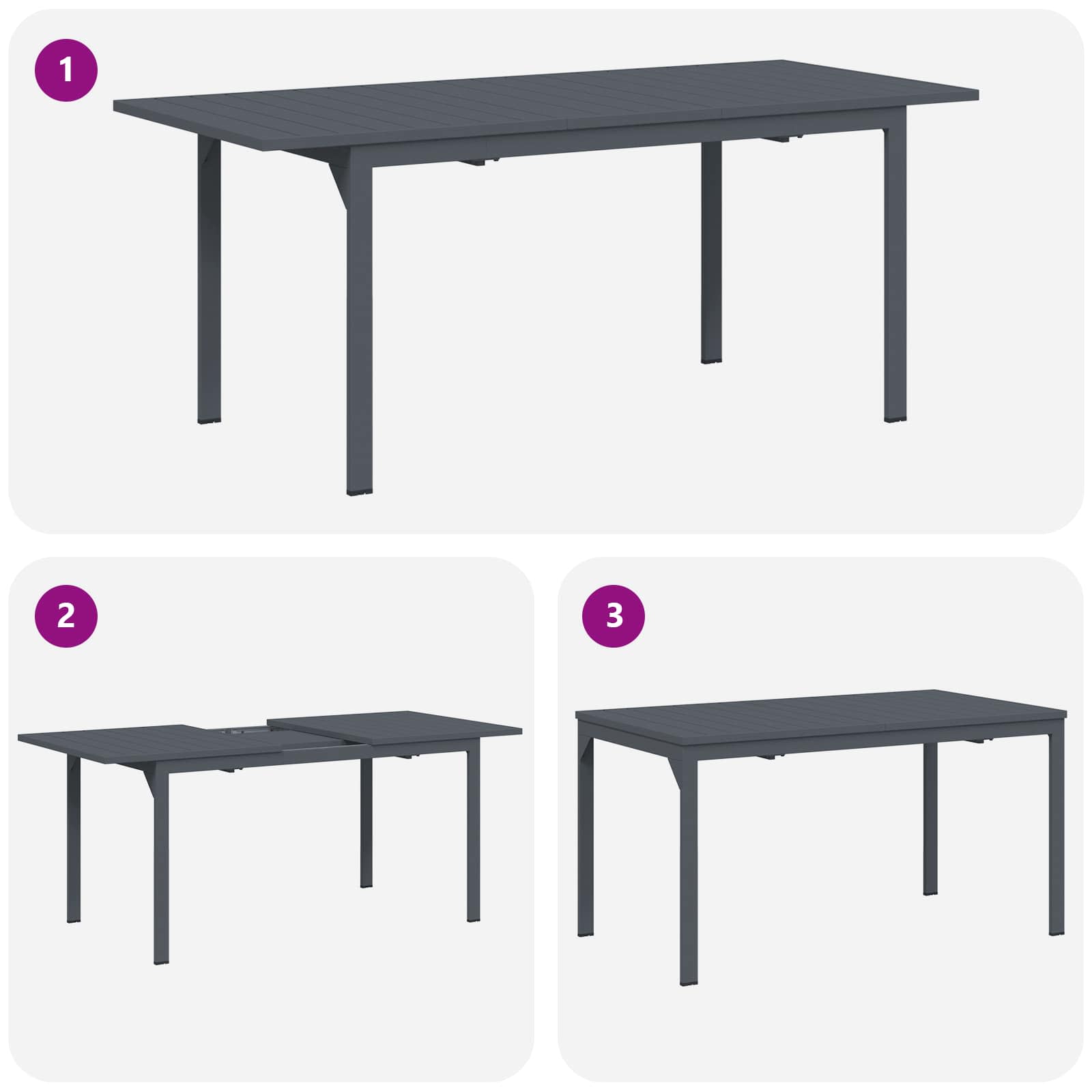 Vrtni set za objed 9 pcs Crna poliratan