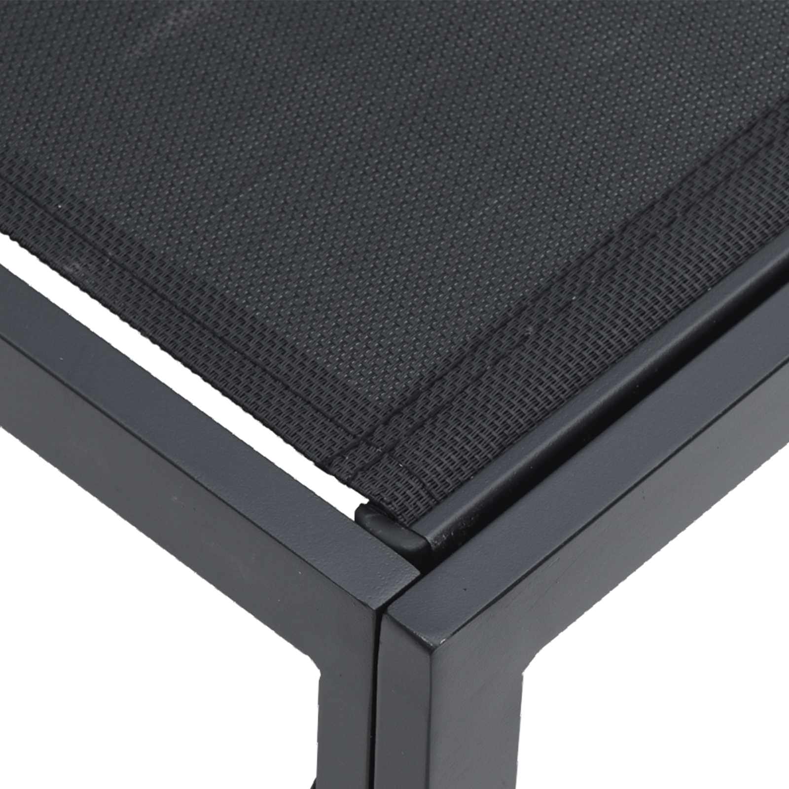 Sjedeća garnitura za vrt s jastukom 11 pcs Crna Aluminij