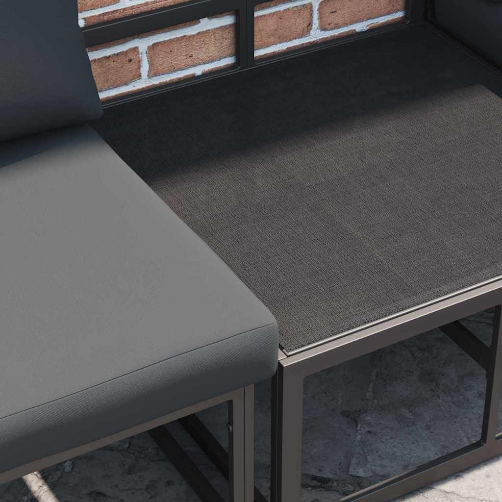 Sjedeća garnitura za vrt s jastukom 11 pcs Crna Aluminij