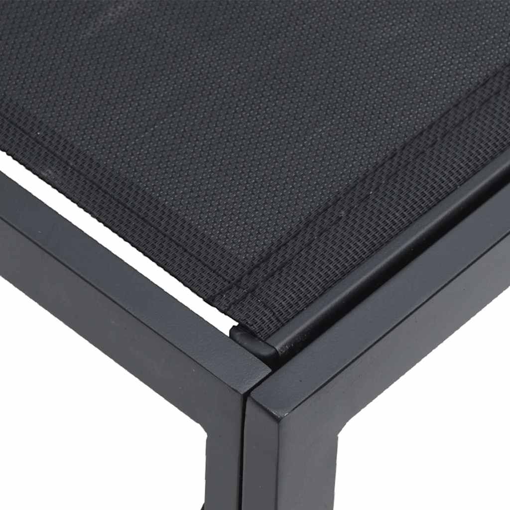 Sjedeća garnitura za vrt s jastukom 12 pcs Crna Aluminij