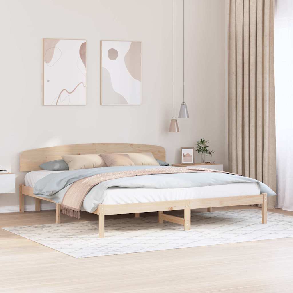 Krevetna konstrukcija Prirodna 200 x 200 cm Čvrsto borovo drvo