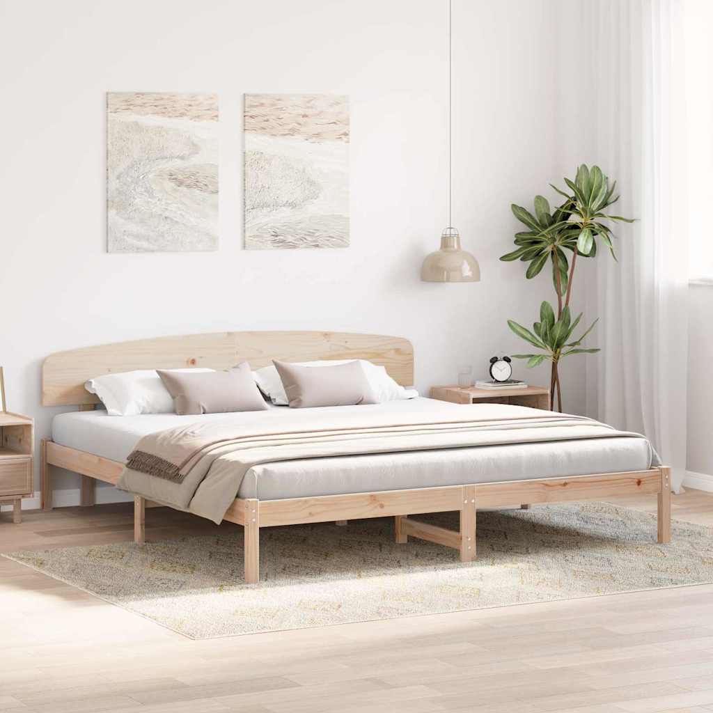 Krevetna konstrukcija Prirodna 200 x 200 cm Čvrsto borovo drvo