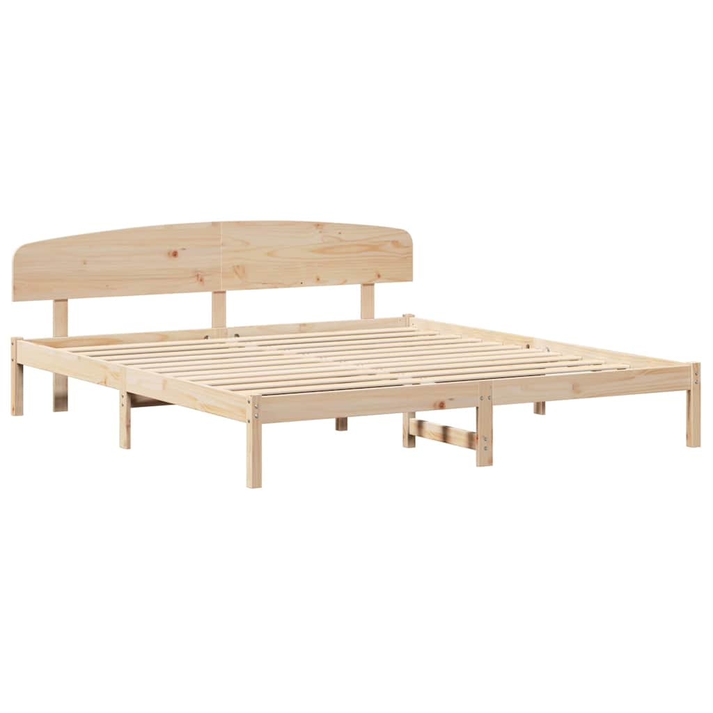 Krevetna konstrukcija Prirodna 200 x 200 cm Čvrsto borovo drvo