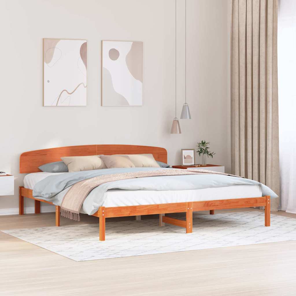 Krevetna konstrukcija s uzglavljem Vosak smeđa 200 x 200 cm