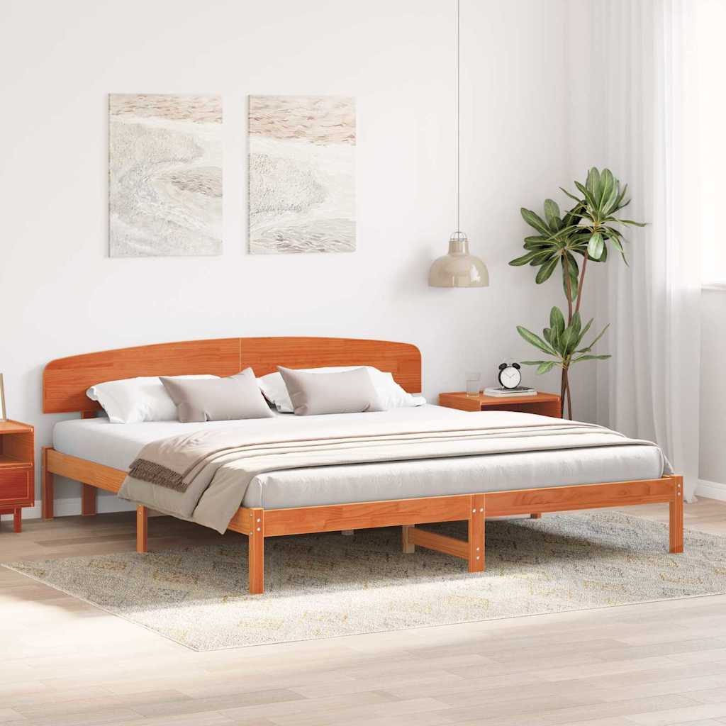 Krevetna konstrukcija s uzglavljem Vosak smeđa 200 x 200 cm