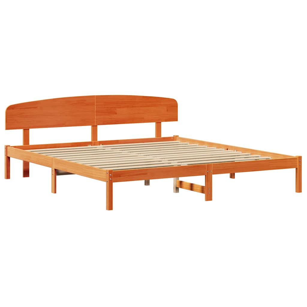 Krevetna konstrukcija s uzglavljem Vosak smeđa 200 x 200 cm