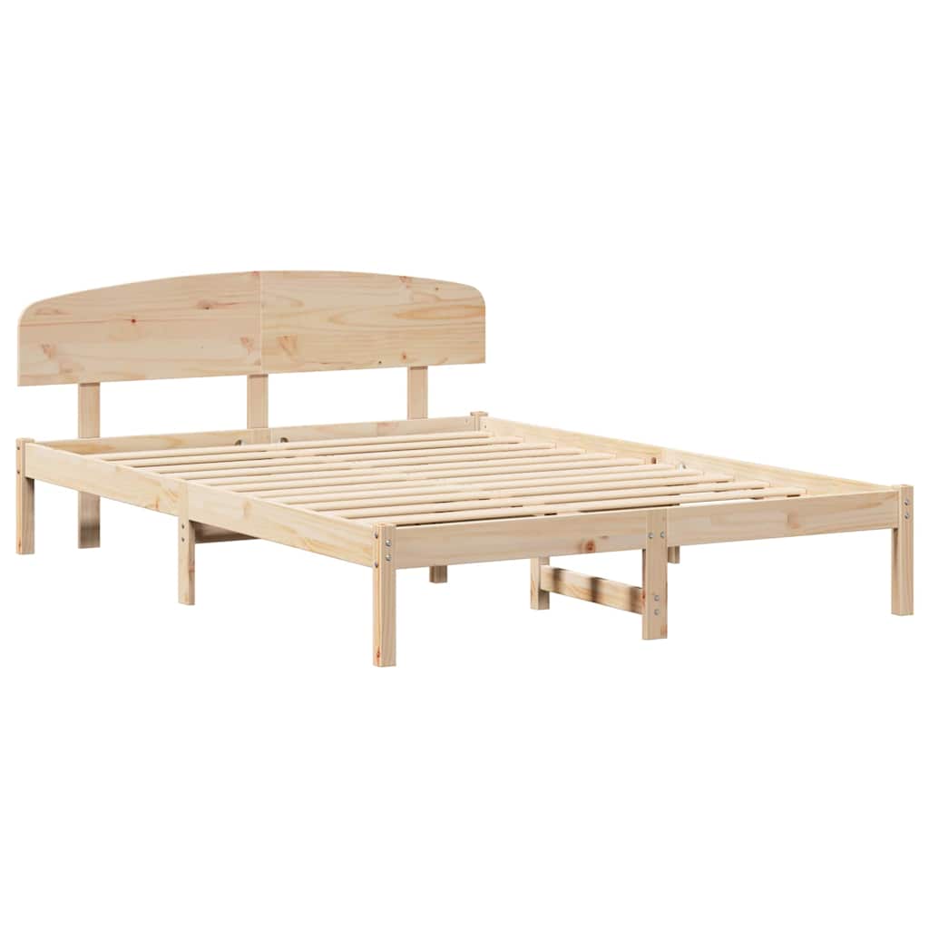 Krevetna konstrukcija Prirodna 150 x 200 cm Čvrsto borovo drvo