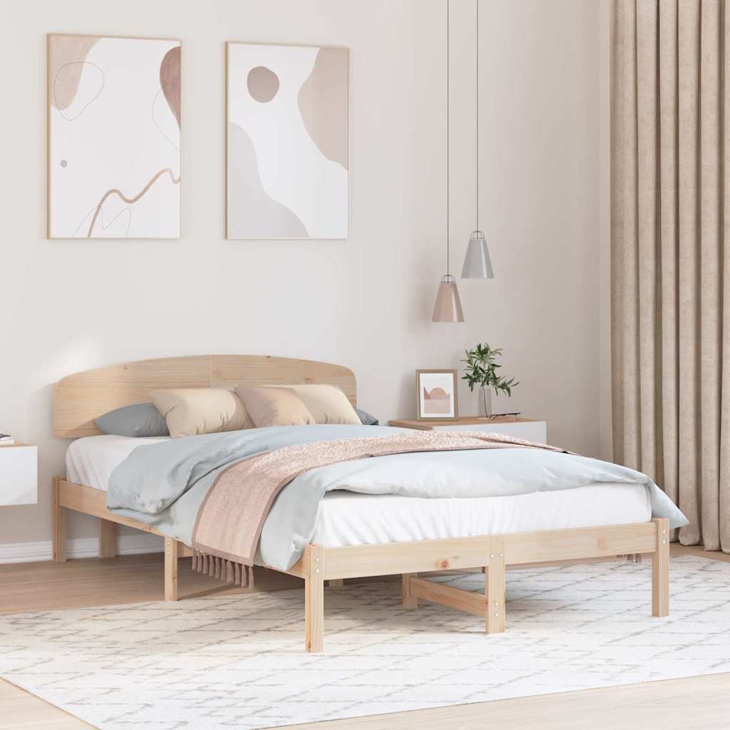Krevetna konstrukcija Prirodna 140 x 190 cm Čvrsto borovo drvo