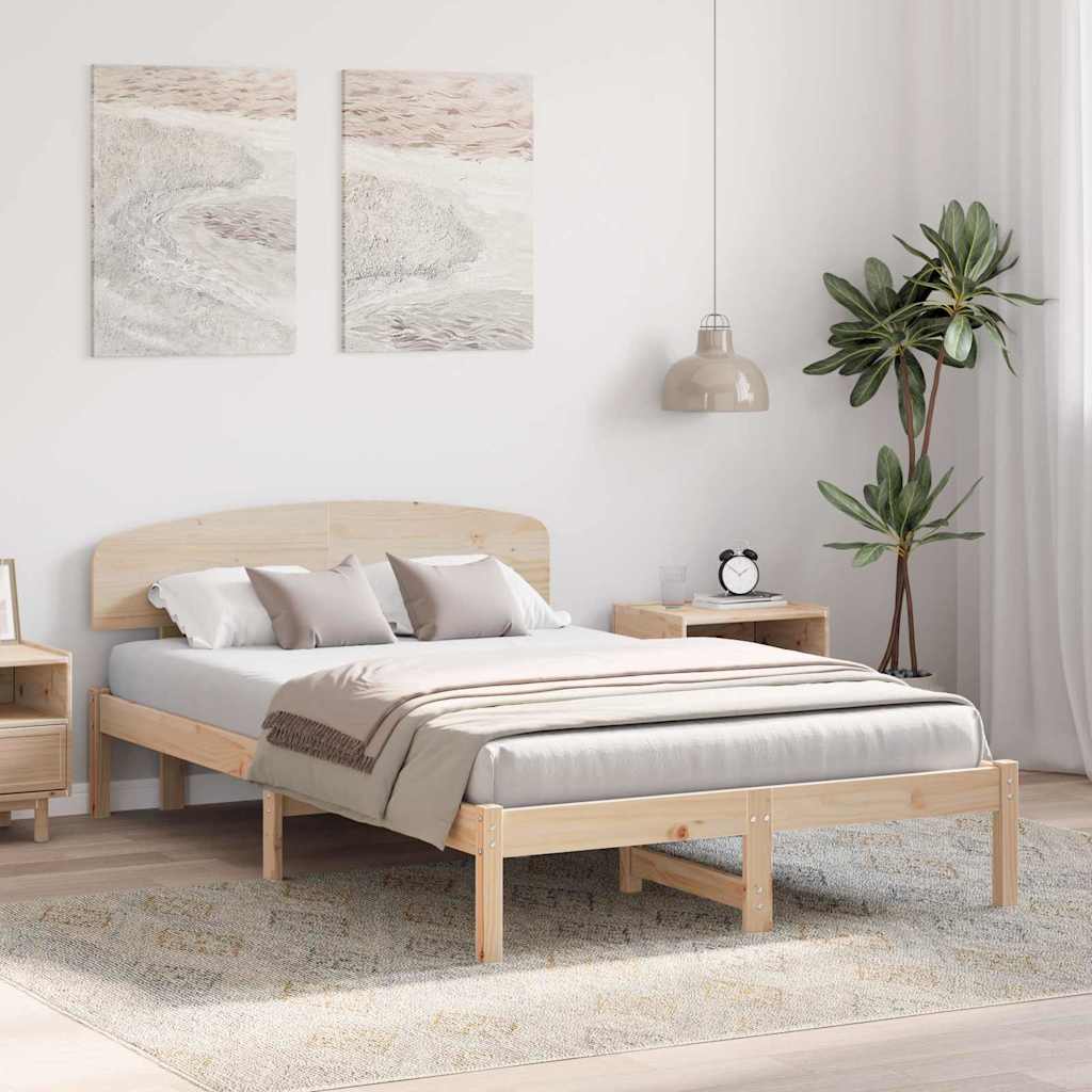 Krevetna konstrukcija Prirodna 140 x 190 cm Čvrsto borovo drvo