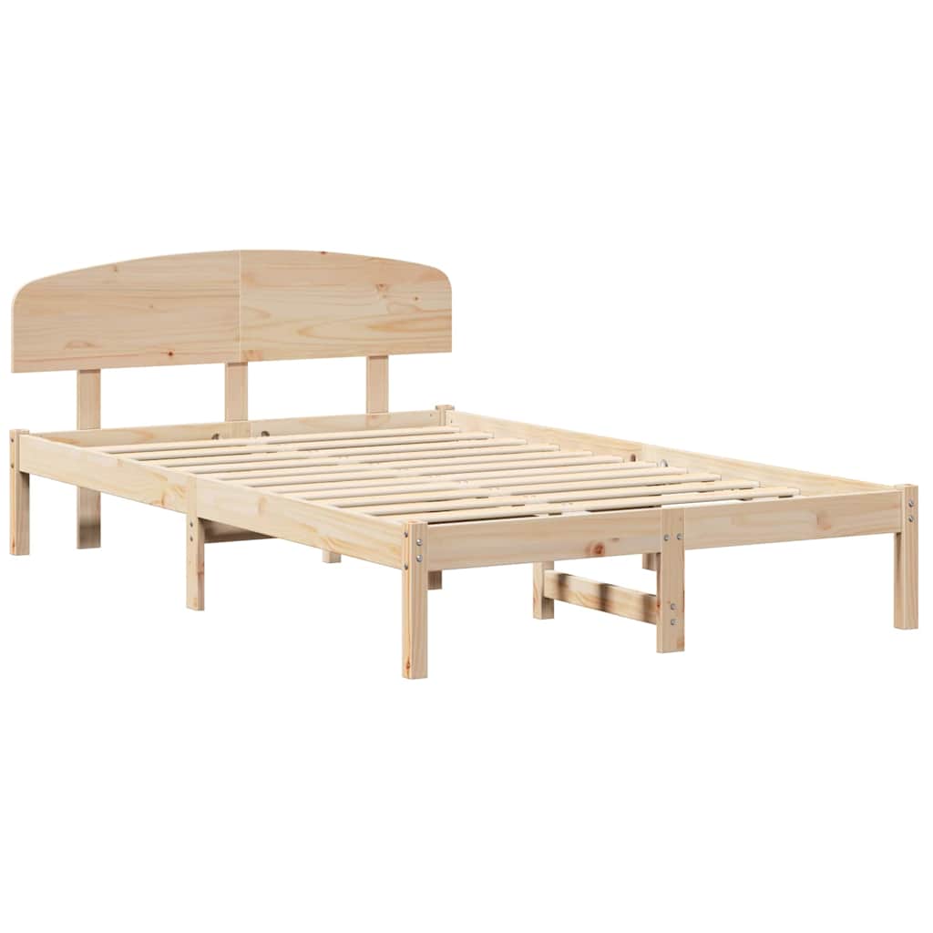 Krevetna konstrukcija Prirodna 140 x 190 cm Čvrsto borovo drvo