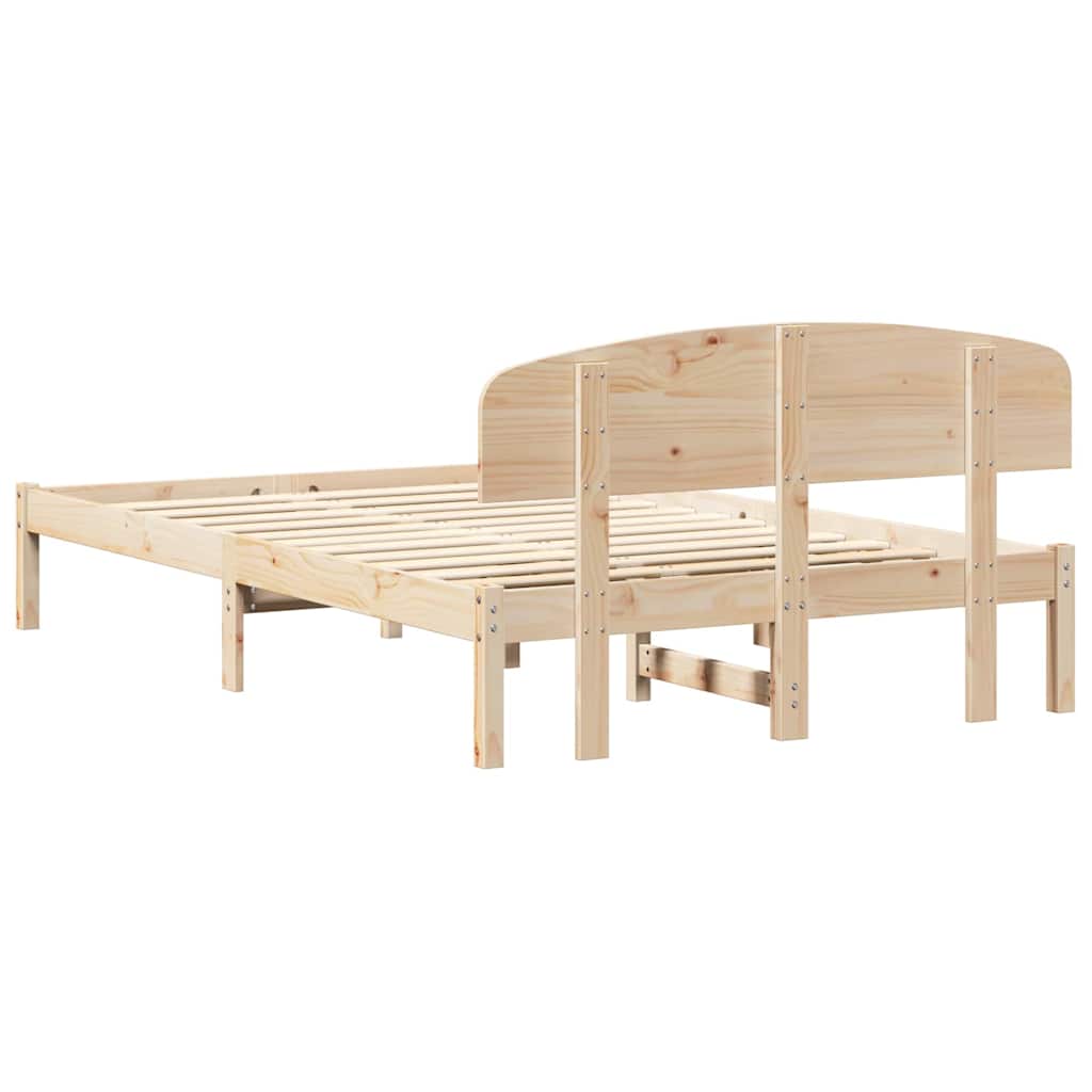 Krevetna konstrukcija Prirodna 140 x 190 cm Čvrsto borovo drvo