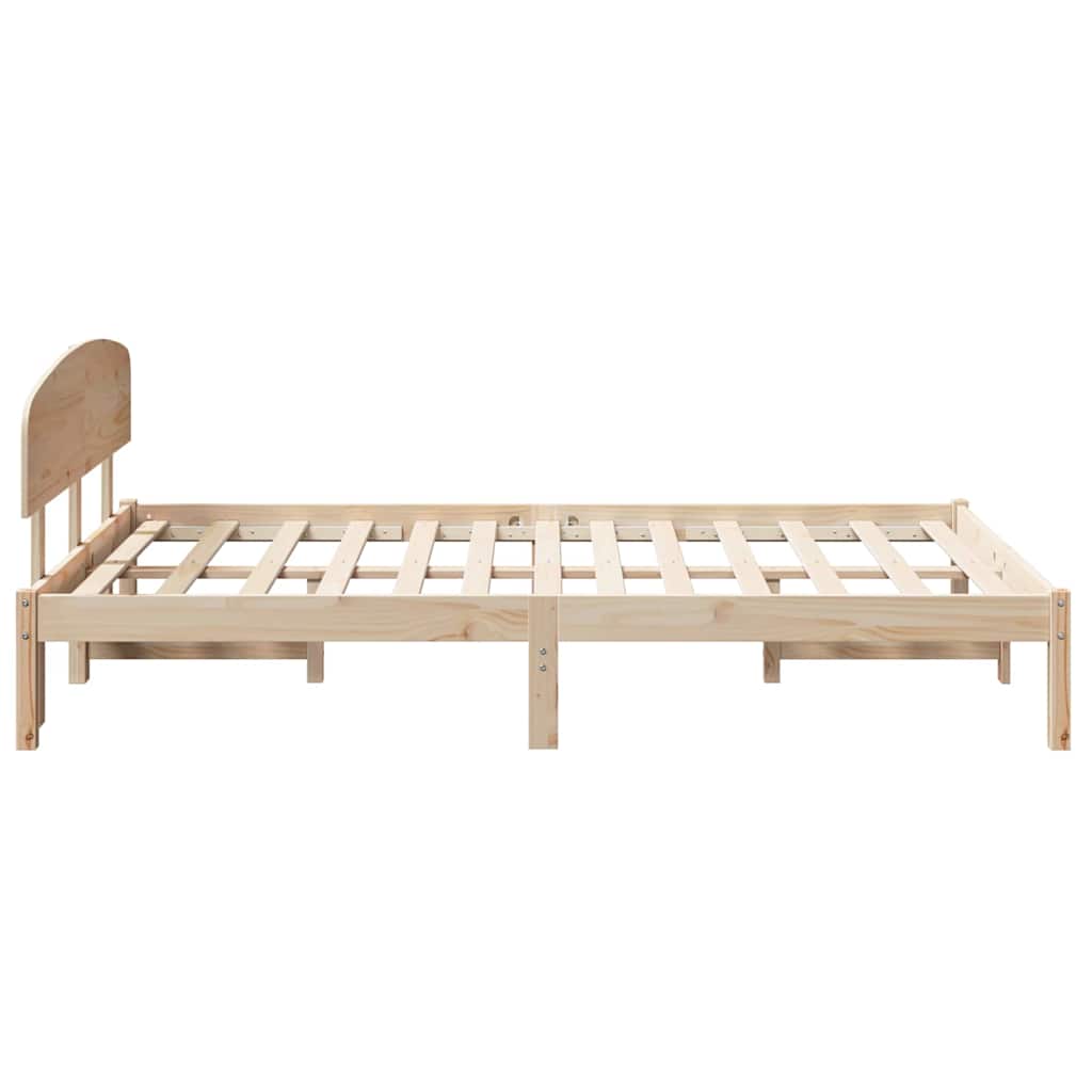 Krevetna konstrukcija Prirodna 140 x 190 cm Čvrsto borovo drvo