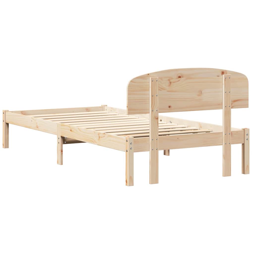 Krevetna konstrukcija Prirodna 90 x 200 cm Čvrsto borovo drvo