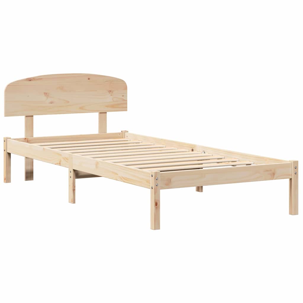 Krevetna konstrukcija Prirodna 90 x 190 cm Čvrsto borovo drvo