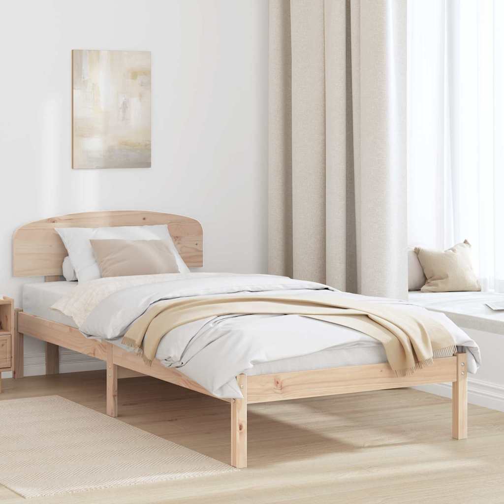 Krevetna konstrukcija Prirodna 75 x 190 cm Čvrsto borovo drvo