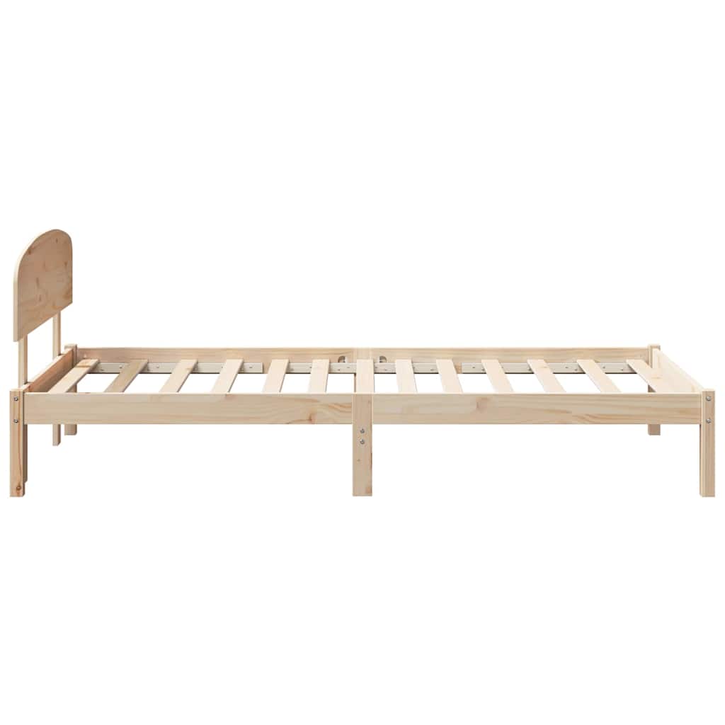 Krevetna konstrukcija Prirodna 75 x 190 cm Čvrsto borovo drvo