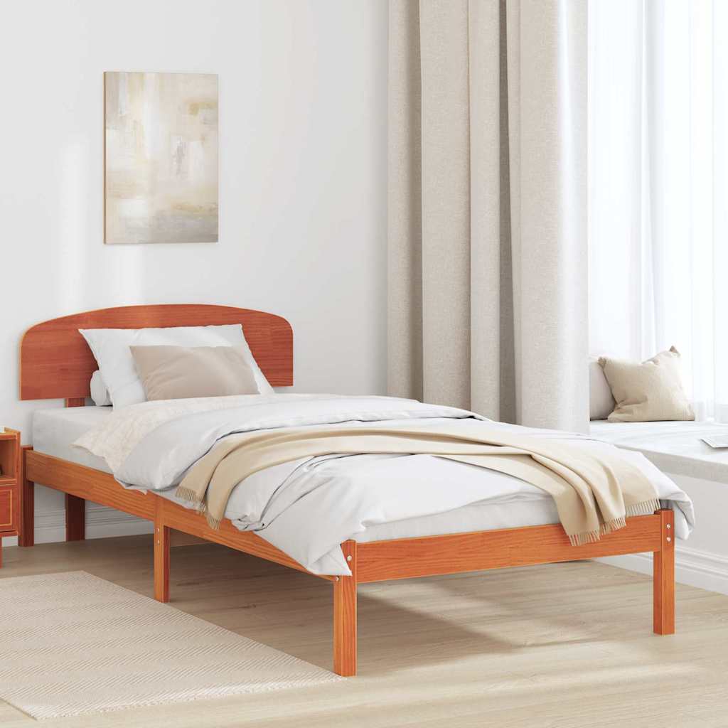 Krevetna konstrukcija s uzglavljem Vosak smeđa 75 x 190 cm