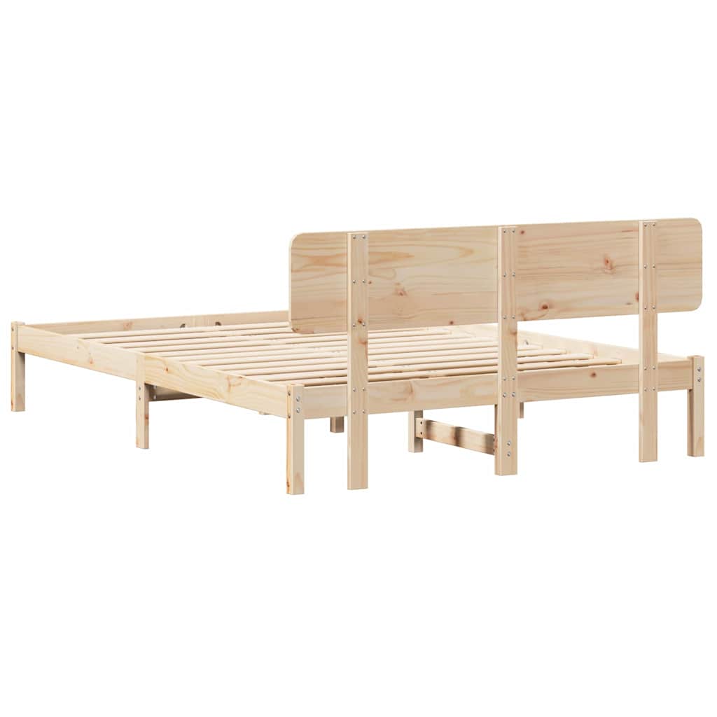 Krevetna konstrukcija Prirodna 200 x 200 cm Čvrsto borovo drvo