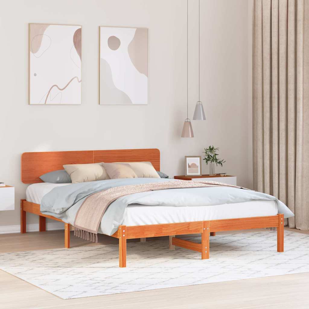 Krevetna konstrukcija s uzglavljem Vosak smeđa 150 x 200 cm