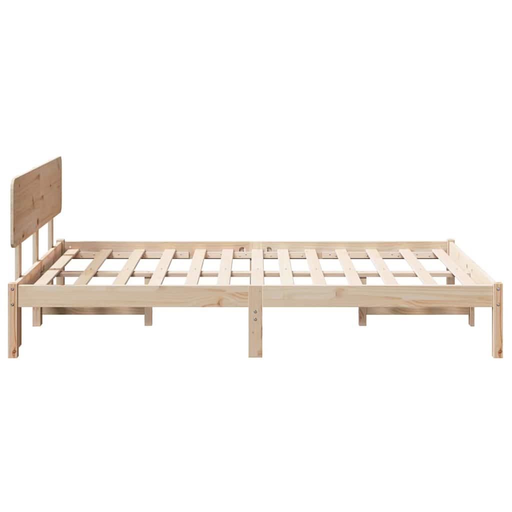 Krevetna konstrukcija Prirodna 135 x 190 cm Čvrsto borovo drvo