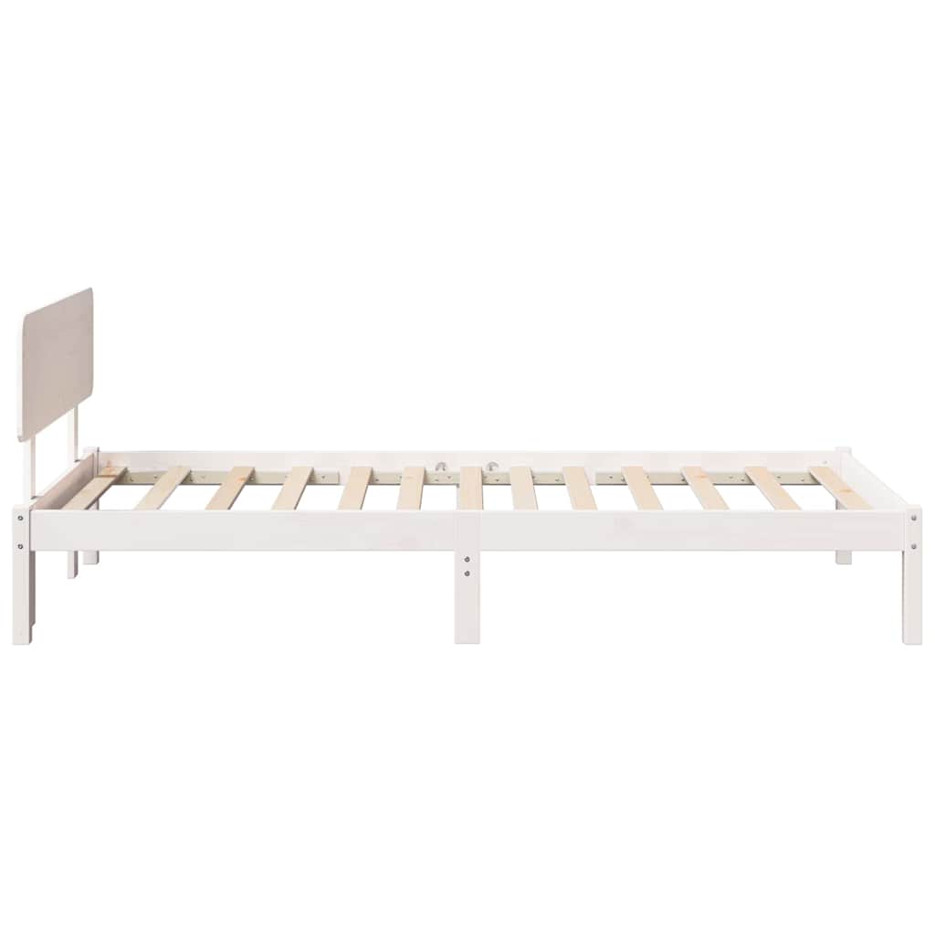Krevetna konstrukcija Bijelo 100 x 200 cm Čvrsto borovo drvo