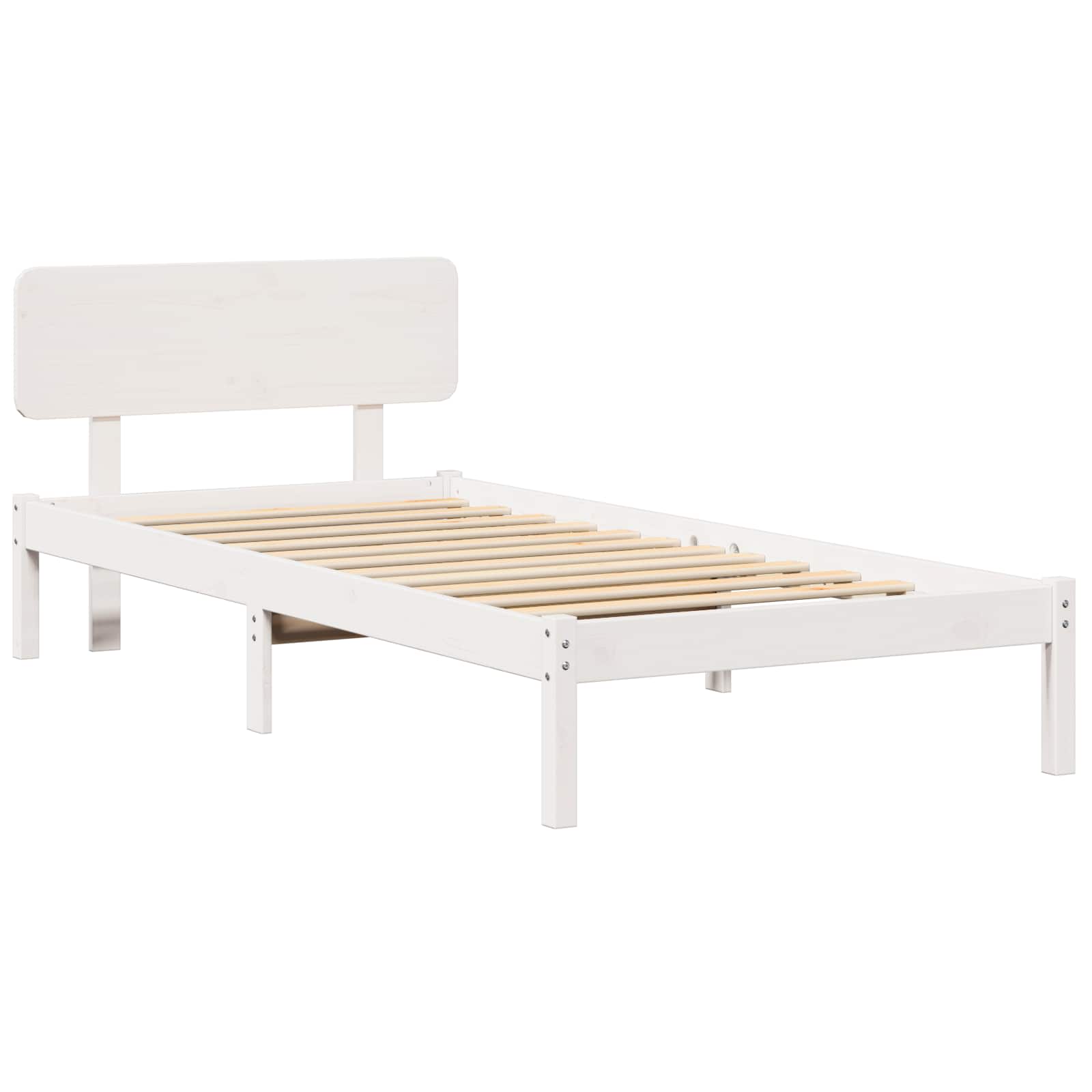 Krevetna konstrukcija Bijelo 75 x 190 cm Čvrsto borovo drvo