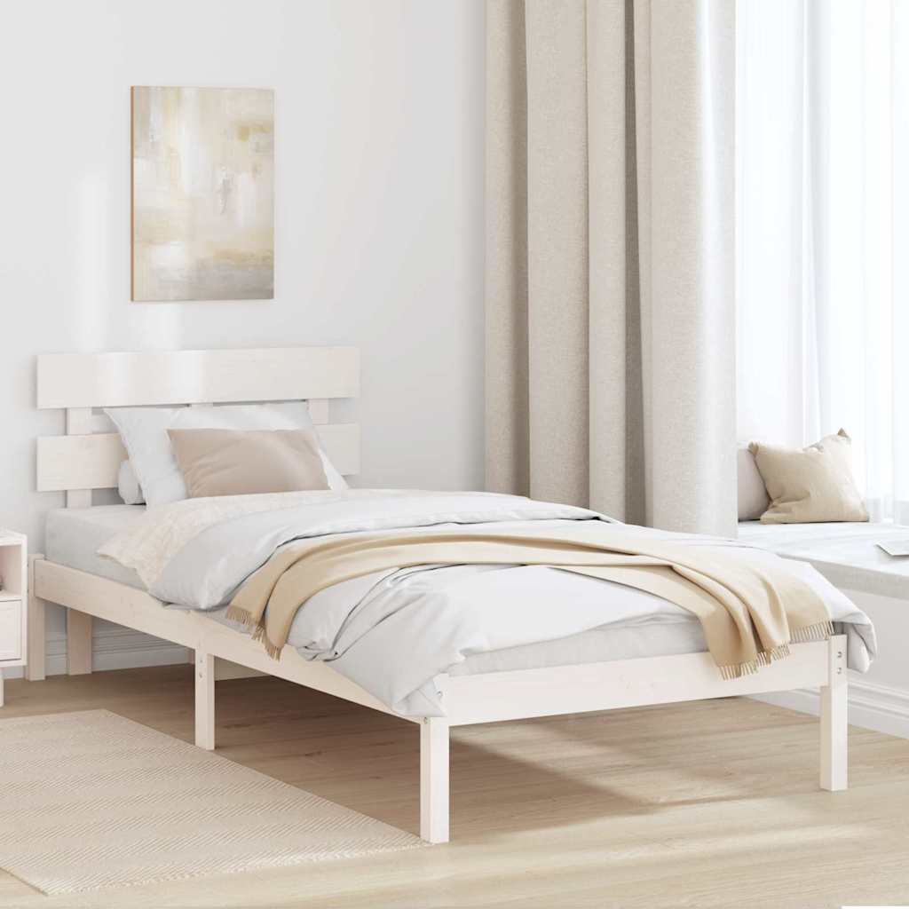 Krevetna konstrukcija Bijelo 80 x 200 cm Čvrsto borovo drvo