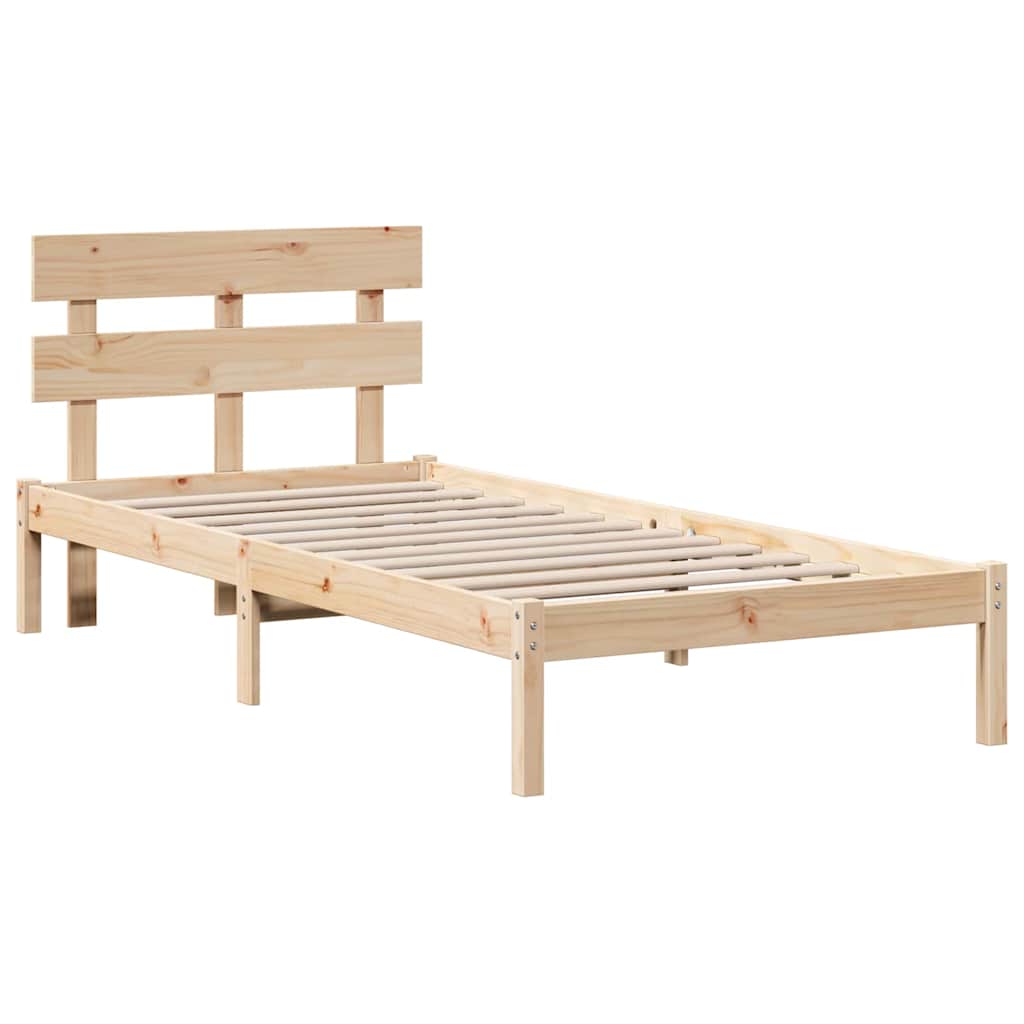 Krevetna konstrukcija Smeđa 100 x 200 cm Čvrsto borovo drvo