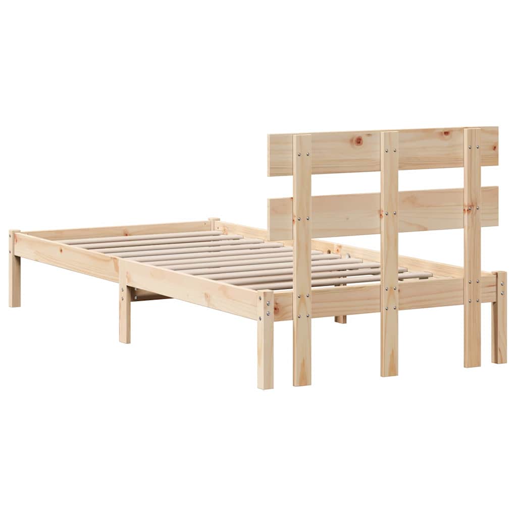 Krevetna konstrukcija Smeđa 100 x 200 cm Čvrsto borovo drvo