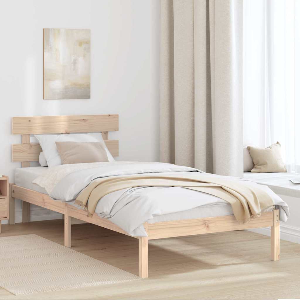 Krevetna konstrukcija Smeđa 75 x 190 cm Čvrsto borovo drvo