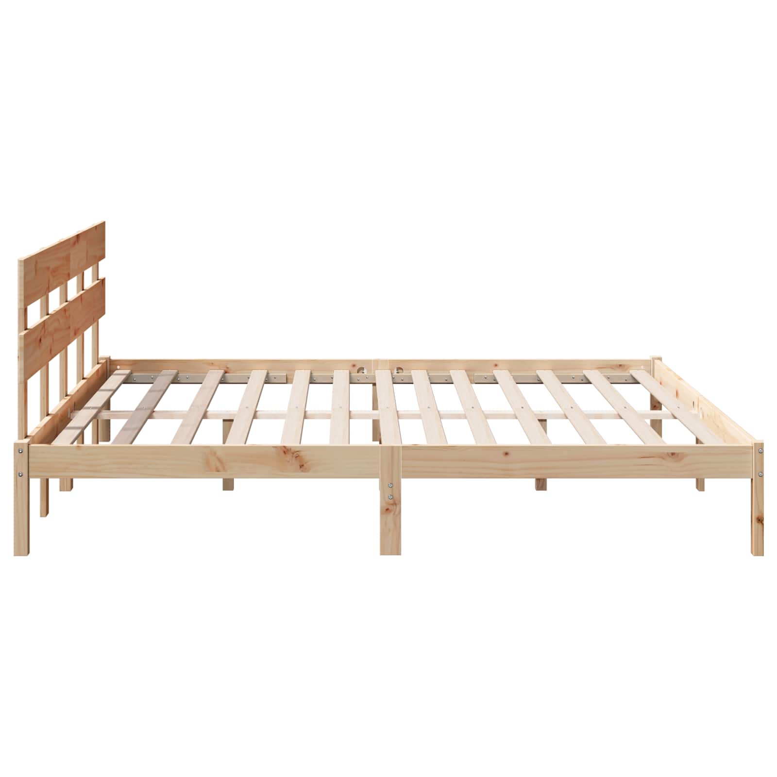 Krevetna konstrukcija Smeđa 200 x 200 cm Čvrsto borovo drvo