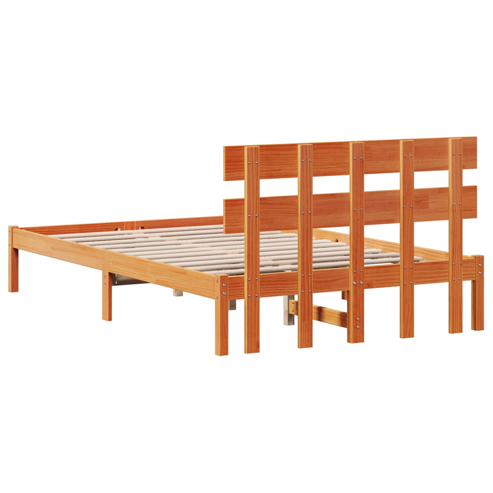 Krevetna konstrukcija Smeđa 120 x 200 cm Čvrsto borovo drvo