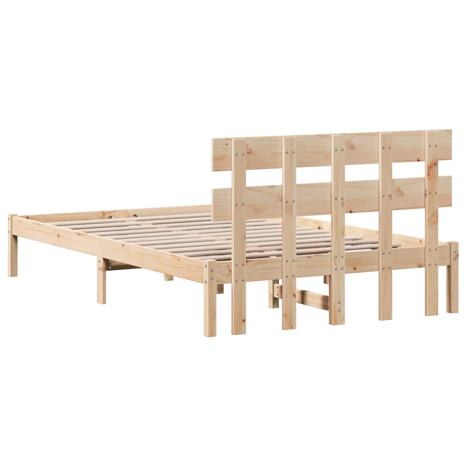 Krevetna konstrukcija Smeđa 135 x 190 cm Čvrsto borovo drvo