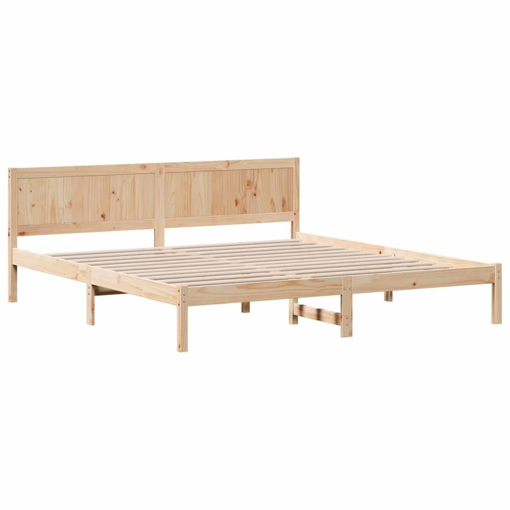 Krevetna konstrukcija Smeđa 200 x 200 cm Čvrsto borovo drvo