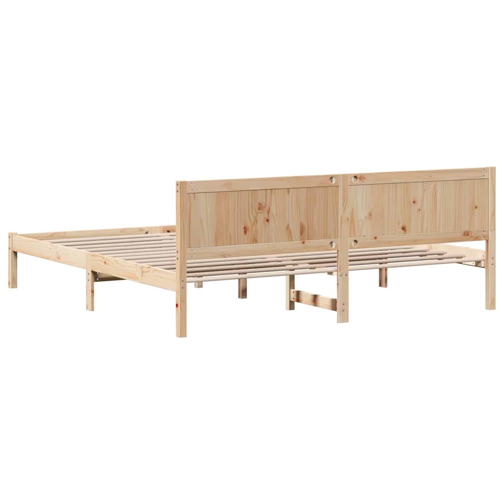 Krevetna konstrukcija Smeđa 200 x 200 cm Čvrsto borovo drvo