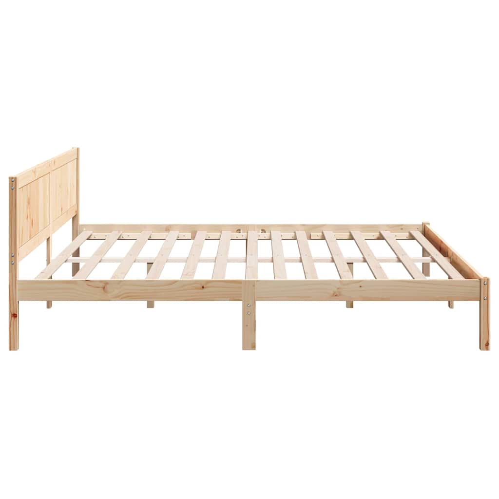 Krevetna konstrukcija Smeđa 200 x 200 cm Čvrsto borovo drvo