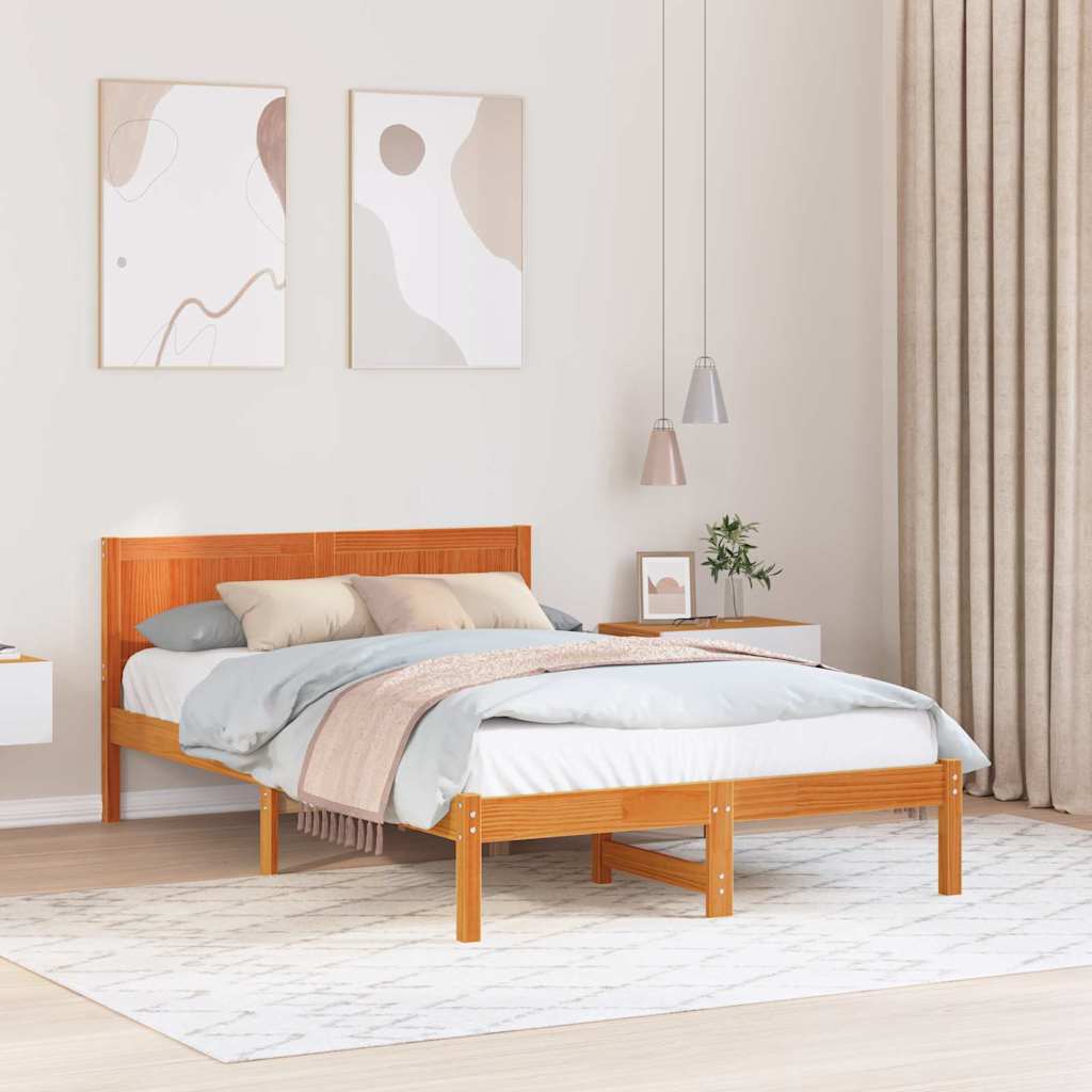 Krevetna konstrukcija Smeđa 120 x 200 cm Čvrsto borovo drvo