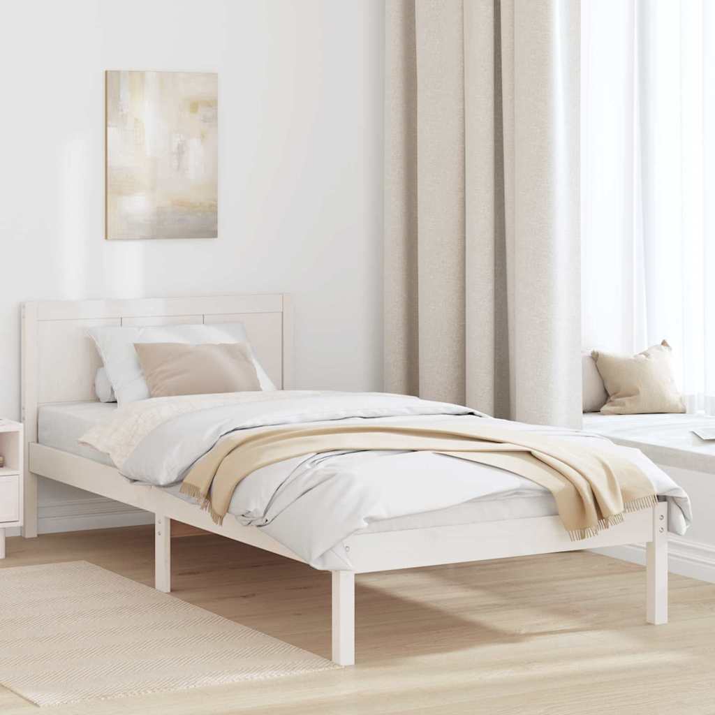 Krevetna konstrukcija Bijelo 80 x 200 cm Čvrsto borovo drvo