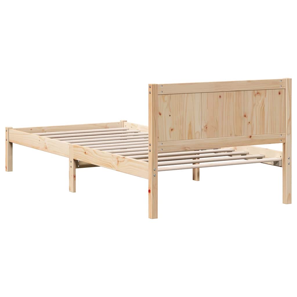 Krevetna konstrukcija Smeđa 100 x 200 cm Čvrsto borovo drvo